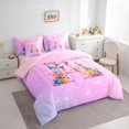 thumbnail image 3 of Homewish Flora Letter A Bedding Comforter Set 7pcs for Teen, Fairy Tale Butterfly Queen Bedding Sets, Dreamy Cartoon Theme Reversible Queen Sheet Sets, Ultra Soft Bedroom Decor, 3 of 7