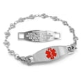 thumbnail image 1 of MedicEngraved Stainless Steel Custom Medical Alert Bracelet - 5mm Heart Link, 1 of 7