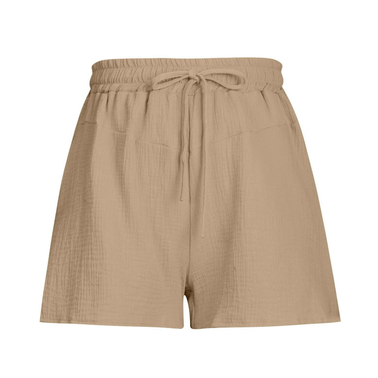 Xysaqa Plus Size Shorts for Women Summer Casual Comfy Elastic Waist Shorts  Pants S-5XL 