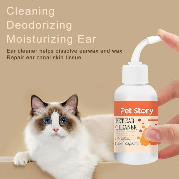 Cat Ear Cleanser Dog Ear Cleanser Pet Ear Mite Remover Cat And Dog Ear Drops Clean Ears 50ml