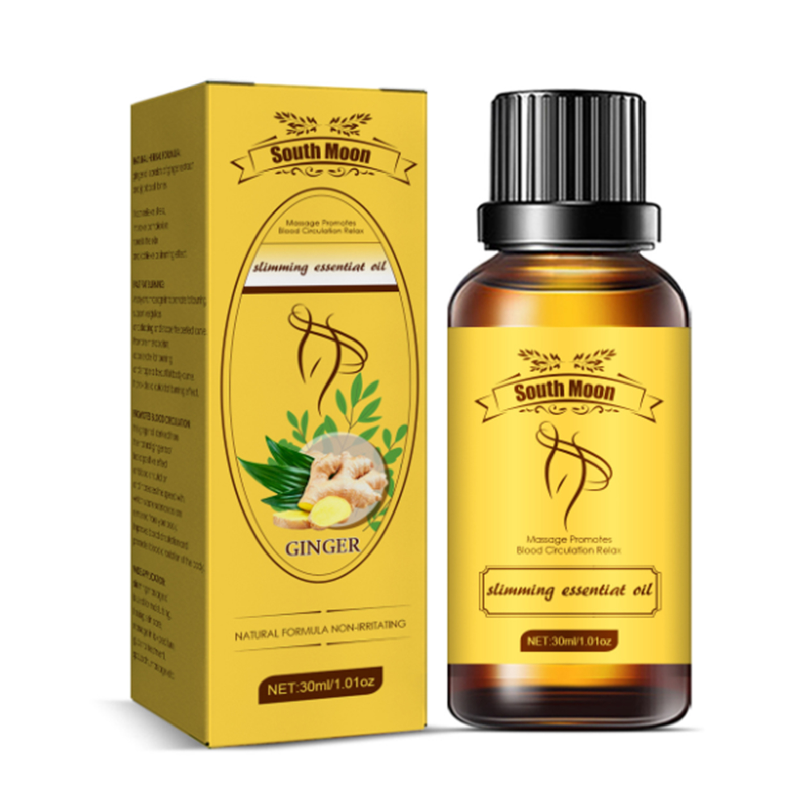 South Moon 30ml Slimming Essential Oil Ginger Extract Massage Absorb Promote Metabolism Shape