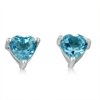 Amanda Rose Collection Heart Shape BlueTopaz Earrings in Sterling Silver, 2 ct