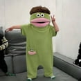thumbnail image 6 of Funny Big Mouth Monster Onesie Pajamas, Short Sleeve Plush Hooded Jumpsuit Sleepwear, Silly Cartoon One Piece Loungewear, Oversized Fleece Outfit for Family Matching and Pajama Parties, 6 of 8