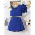 thumbnail image 2 of Suealasg Toddler Girls Clothes 2Pcs Kids Summer Outfit Set  1T 2T 3T 4T 5T 6T Asymmetric Sleeveless Vest with Shorts Sets 0-6 Years, 2 of 9