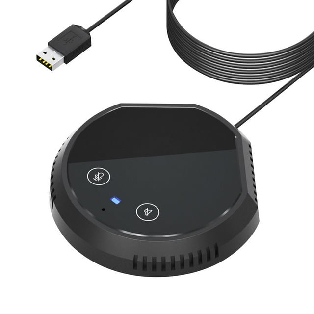 Desktop Conference Microphone 360° Omnidirectional Condenser 3.5mm Plug & Play PC Computer Mic Compatible with Windows for PC Laptop Video Conference Recording Chatting Gaming Online