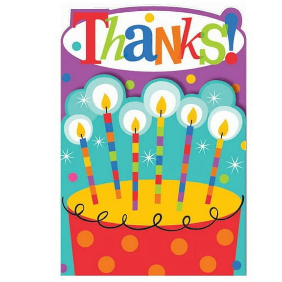 Dots & Stripes Polka Dot Modern Happy Birthday Party Thank You Notes Cards 8ct