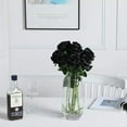 thumbnail image 2 of 10PCS Artificial Silk Rose Flower Bouquet Lifelike Fake Rose Long Stem Flowers for Wedding Home Vase Table Party Decoration(Black), 2 of 7