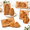 Animals 4PCS set, variant on 4 Pieces Wooden Cookie Molds Biscuit Carved Mould Diy Funny 3d Press Embossing Mold Flower Pattern Baking Tool