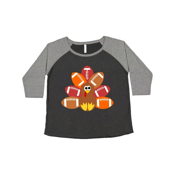 Inktastic Thanksgiving Cute Football Turkey Women's Plus Size T-Shirt