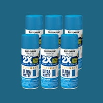 6 Pack, Nantucket Blue Rust-Oleum American Accents 2X Ultra Cover Matte Spray Paint-328400, 12 oz