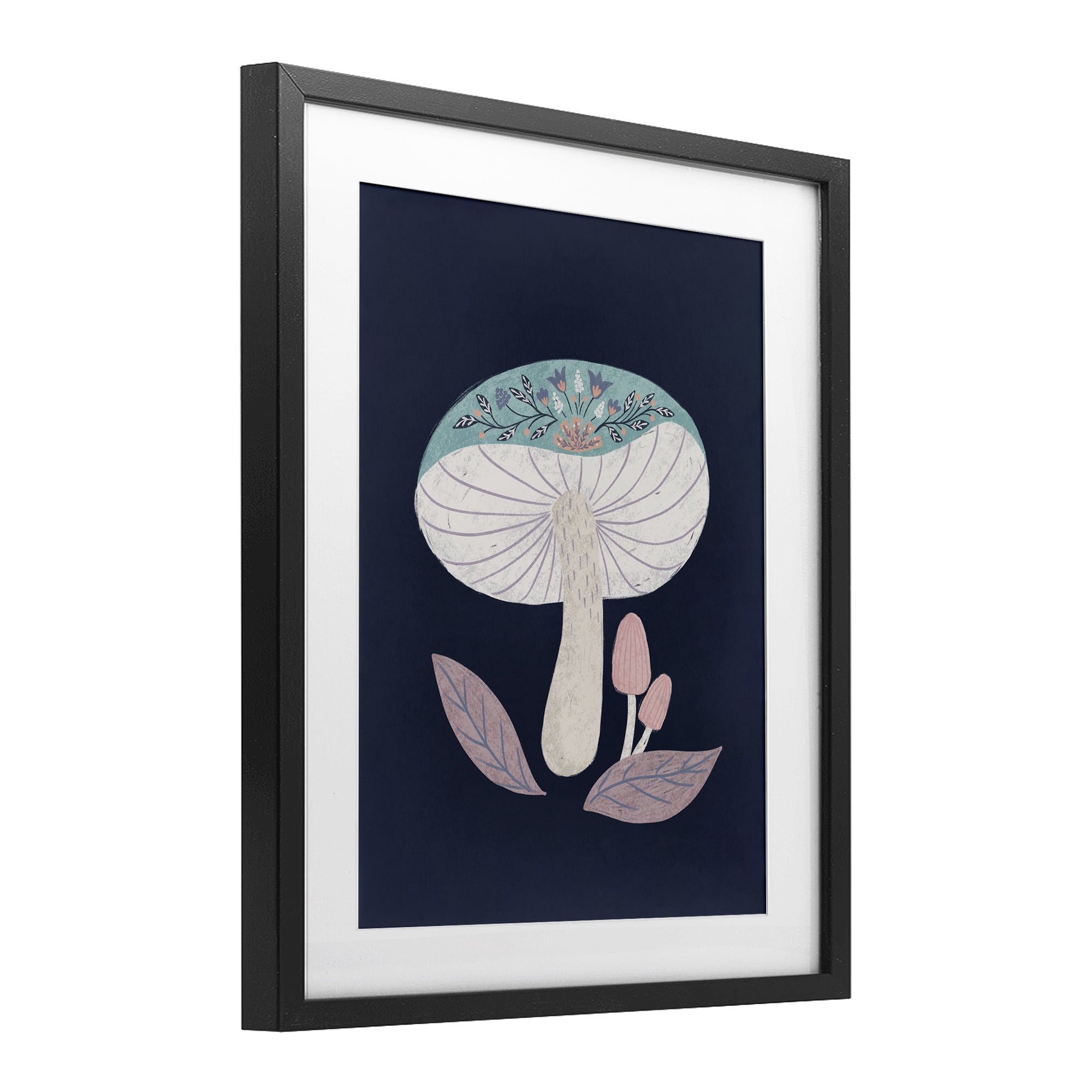 Stupell Industries Floral Cottage Mushroom Black Framed Print Under Glass, design by Metka Hiti