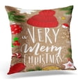 thumbnail image 1 of EREHome Bell Christmas Lettering Very Merry Drawing in Vintage Style on Craft Biscuit Pillow Case Pillow Cover 20x20 inch, 1 of 1