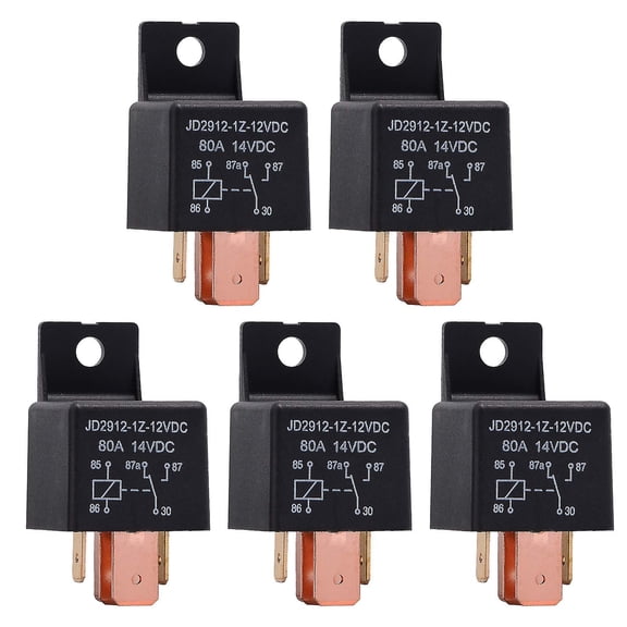 5 Pieces 5 Pin Relay 12v 80a, Automotive Relay Jd2912-1z-12vdc 80a 14vdc Spdt Truck Boat Van Switch Vehicles