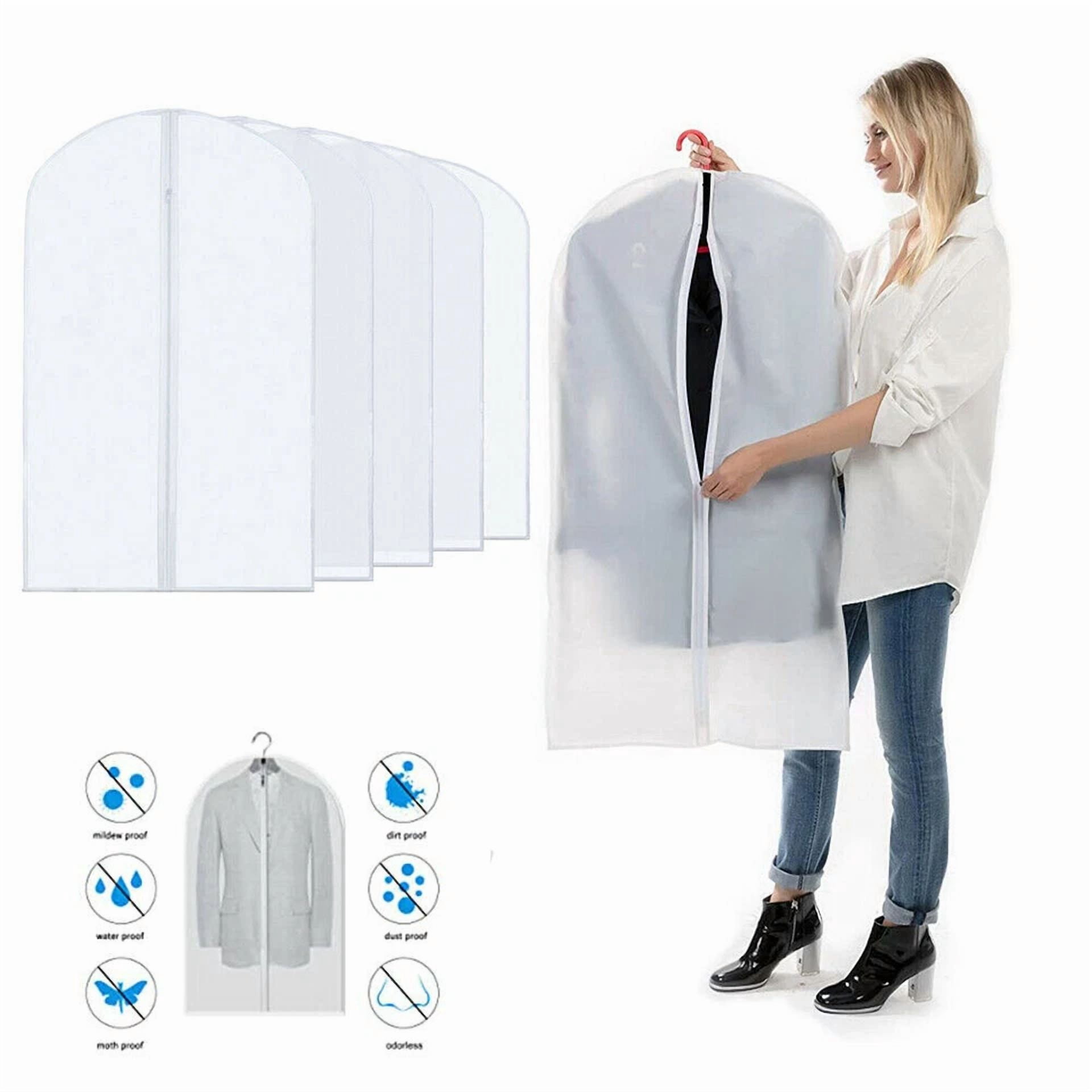 BUTTERFLY- 5Pcs Clothes Coat Protect Garment Cover Bags Suit Storage Bags Zipper Dress New