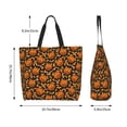 thumbnail image 5 of Pofeuu Quirky Corn Pumpkin Print Reusable Grocery Bags - Washable, Foldable, Packable Tote, Large Handles, Heavy Duty, Zippered Top Pouch, 5 of 8