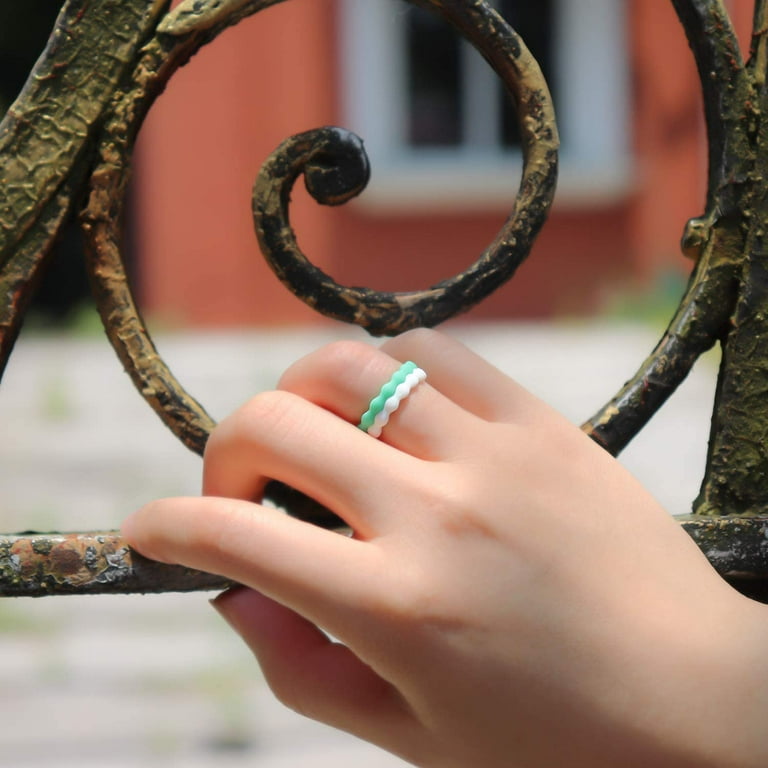 Stackable silicone wedding rings deals