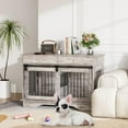 thumbnail image 4 of AKDSteel Large 47" Furniture-Style Dog Crate – Grey Dog Kennel with Storage Drawers, Removable Divider, Triple Door Design for Large/Medium/Small Dogs, 4 of 9