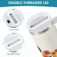thumbnail image 3 of Yayeee 40oz Stainless Steel Tumbler with Straw and Handle Double-Wall Insulated Travel Water Bottle, Cartoon Flowers, 3 of 8