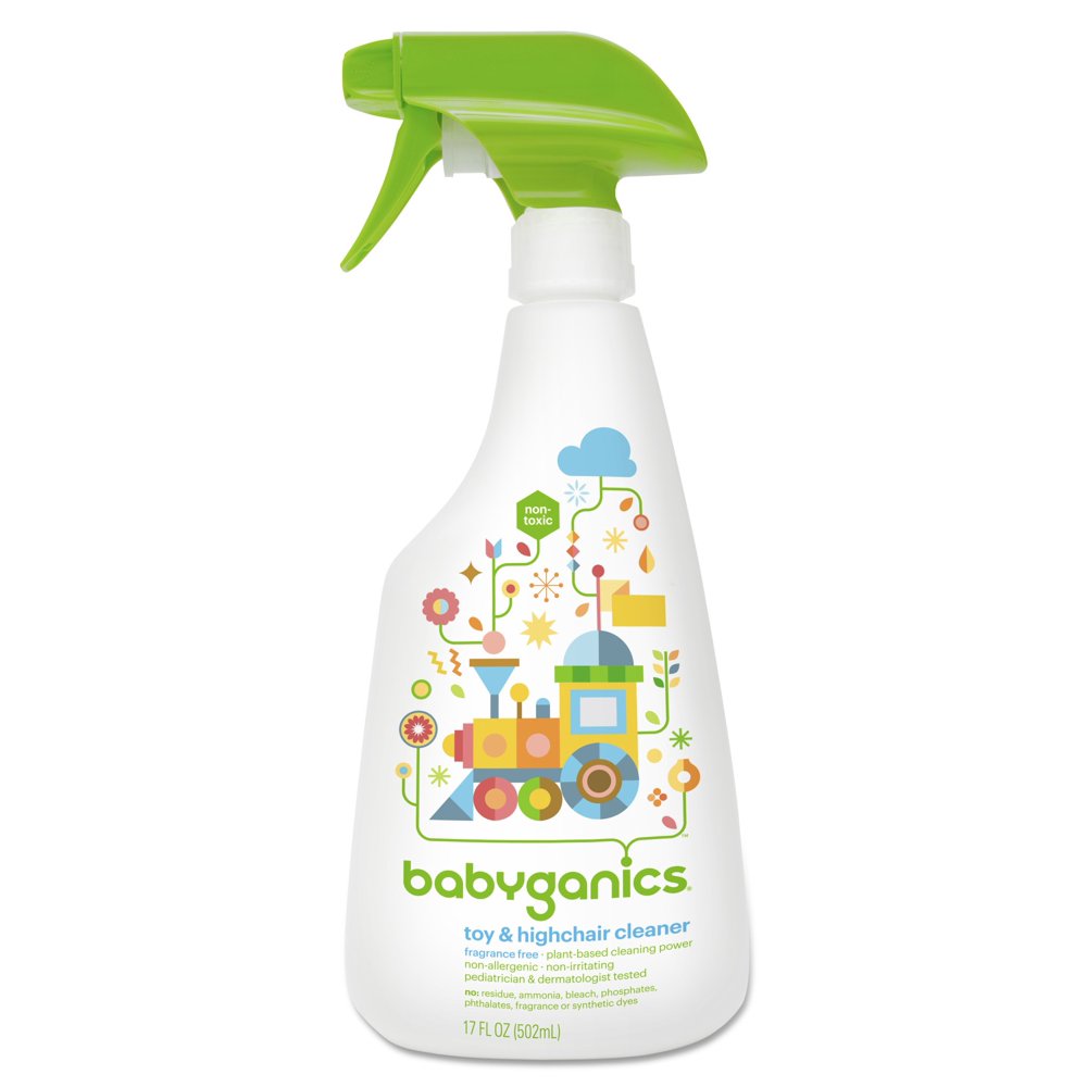 Babyganics Toy And Highchair Cleaner Spray, FragranceFree, 17 Oz