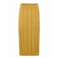 thumbnail image 6 of Women'S Winter Chunky Cable Knit Long Skirt 2 Piece Outfit Sweater Sets Yellow M, 6 of 10