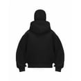 thumbnail image 5 of EMMIOL Men's Y2K Street Double Hat Oversized Hoodie Black Full Face Mask Zip Hoodie with Embroidery, 5 of 7