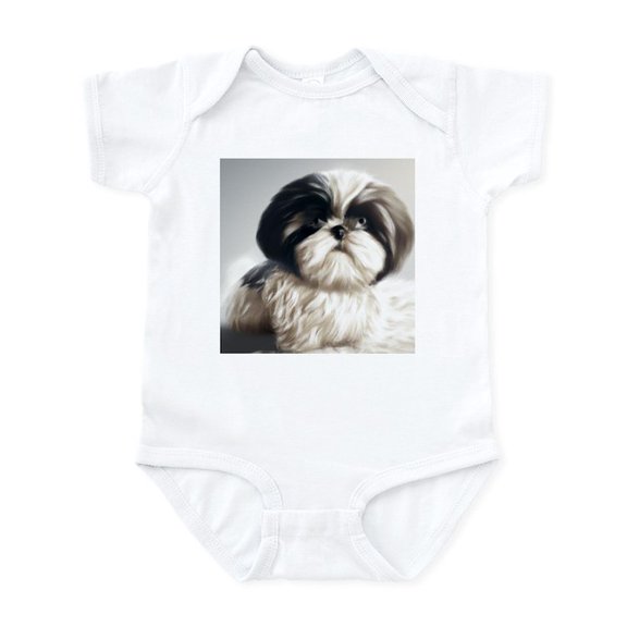 CafePress - Shih Tzu Puppy Cute Portrait Body Suit - Baby Light Bodysuit, Size Newborn - 24 Months
