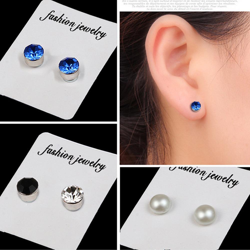 Men Women Steel Stud Earrings Magnetic Ear Plugs Non-Piercing H7 S3 P2Z7 - image 3 of 9