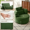 thumbnail image 3 of DREAMSIDEA Swivel Barrel Accent Chair for Living Room, Oversized Swivel Chair with Ottoman Single Sofa Chair Indoor, Chenille Green, 3 of 5