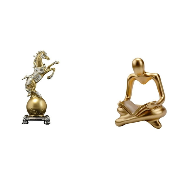 Estatua de caballo, figura de pensador abstracto, escultura decorativa de resina para escritorio, adorno artístico moderno, ideal para el hogar, la of