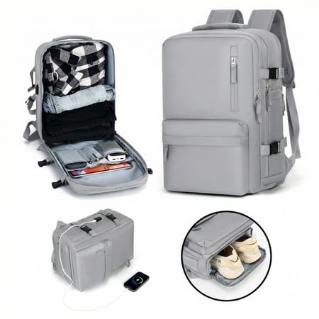 Large travel backpack suitcase backpack travel backpack (carry-on) waterproof laptop backpack (gary)