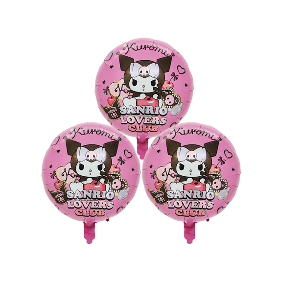 Kuromi Sanrio Foil Balloon 3-Piece Set Party Decoration Pink Girls Kids