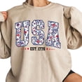 thumbnail image 2 of Floral USA Est 1776 Retro Patriotic Graphic Sweatshirt for Men and Women, 2 of 6