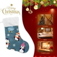 thumbnail image 4 of Christmas Penguins Large Christmas Stockings, Hanging Xmas Stockings Candy Fireplace Stocking Hanging Tag with Crystal Velvet for Family Holiday Christmas Party Decorations,17.7", 4 of 7