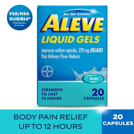 Aleve Liquid Gels Naproxen Sodium Pain Reliever, 20 Count