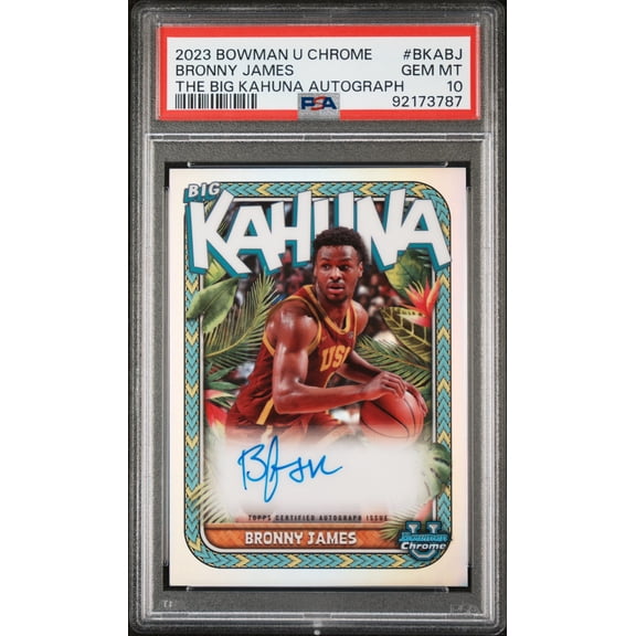 2023 Bowman University Chrome the Big Kahuna Autographs Bronny James Jr. #BKABJ /150 PSA 10