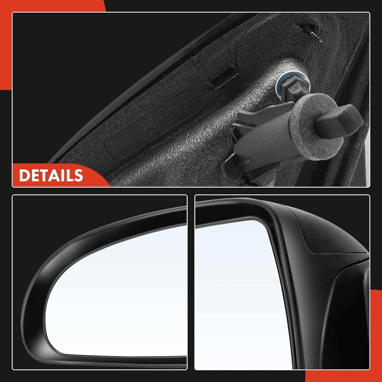 A-Premium Pair (2) Driver and Passenger Side Manual Door Mirror - Compatible with Chevrolet Cobalt 2005-2010 - Non-Heated Manual Folding Black Outside Rear View Mirror - Replace# 15299346