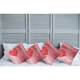 thumbnail image 2 of Ambesonne Love Throw Pillow Cover 4 Pack, Heart on Wooden Board, 20", Red Pink, 2 of 5