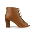 thumbnail image 3 of BLISSFUL STEP Women's Peep Toe Lace Up Block Heel Ankle Boots, 3 of 7