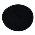 thumbnail image 2 of Painter Hat No Brim Retro Wind-proof Flat Top Artist Style Decorate Solid Color French Artist Beret Hat for Dat, 2 of 8