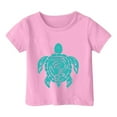 thumbnail image 3 of Hiijoy Toddler Girls Graphic T Shirt Turtle Print Short Sleeved Crew Neck Tee Shirt Top, 3 of 3