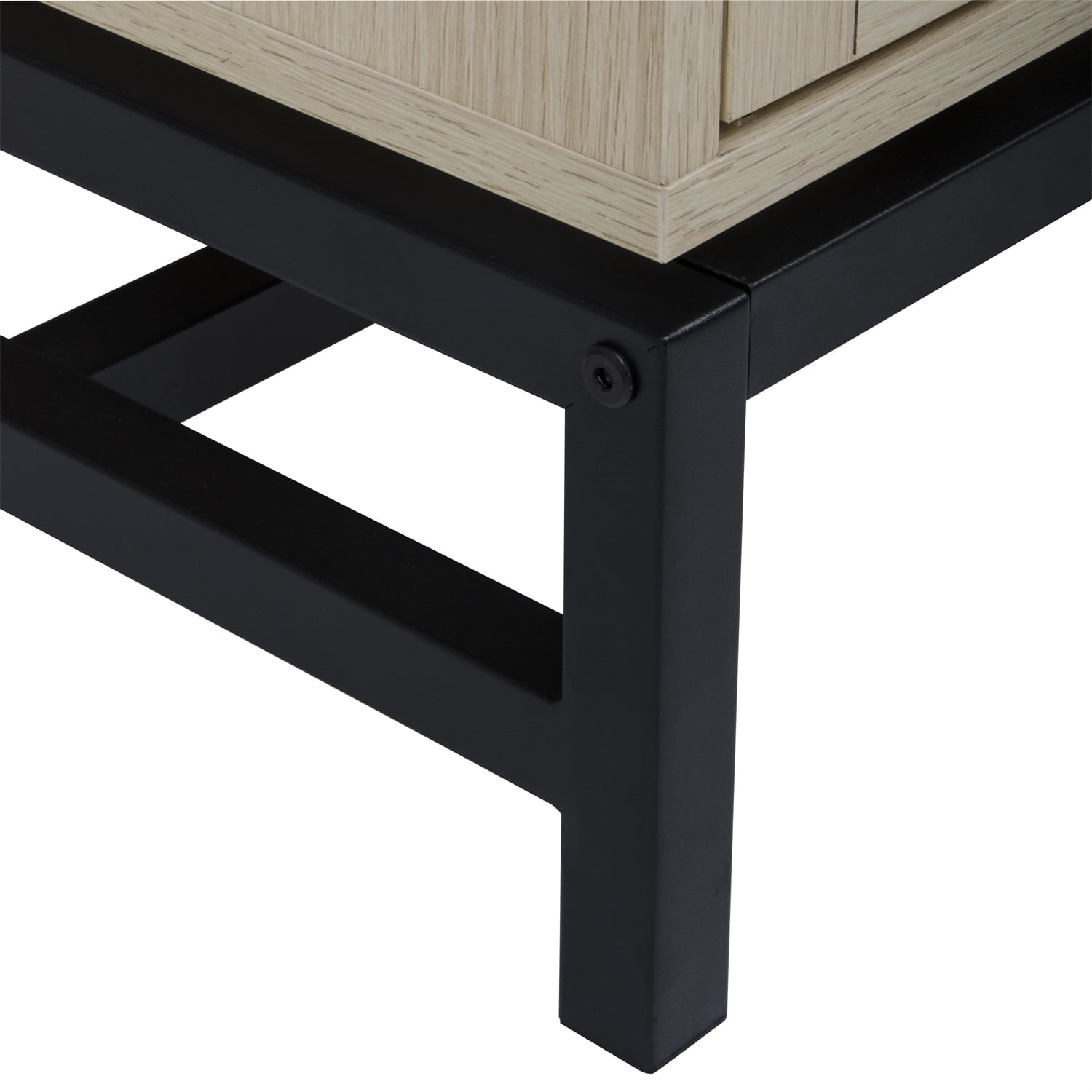 Modern Coffee Table, 45 inch Console Table with 2 Rattan Drawers for Living Room