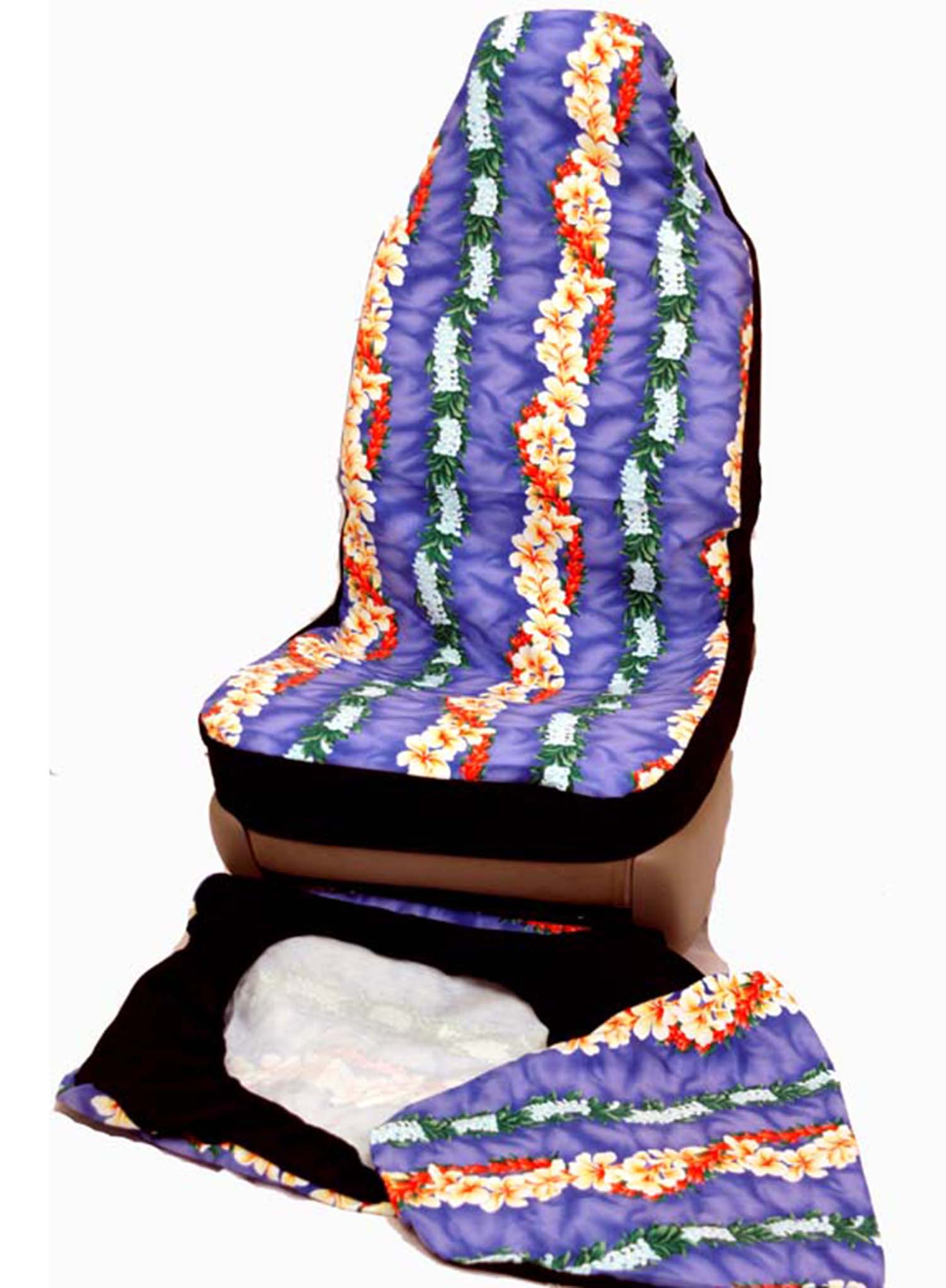 Hawaiian Car Seat Covers, Purple Plumeria, set of 2 Front Bucket seat