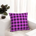 thumbnail image 6 of Pofeuu Purple Black Buffalo Plaid Print Double-sided plush pillowcase Square Throw Pillow Covers Pillows Cover for Living Room Bedroom Sofa Couch Cushion Cover（No pillow core）-16"x16", 6 of 7
