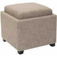thumbnail image 4 of SAFAVIEH Harrison Rustic Glam Single Tray Storage Ottoman, Stone, 4 of 4