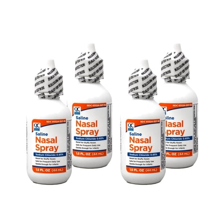 4 Pack Quality Choice Saline Nasal Relief Moisturizing Spray 1.5 Oz Each