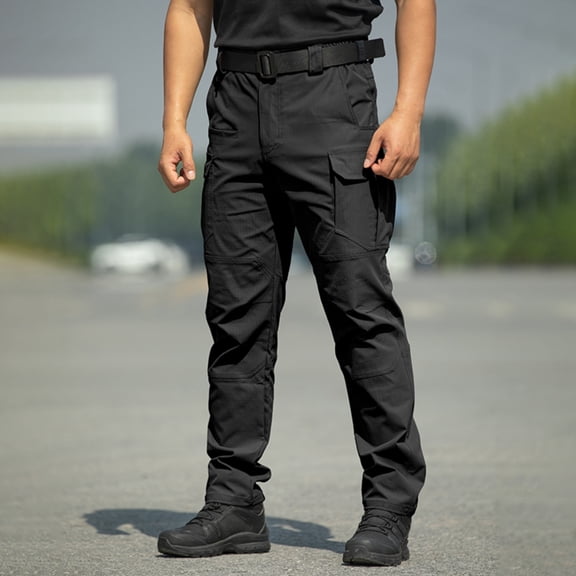Tactical Work Pants For Men Ripstop Stretch Build Water Resistant Cargo Pants With Multiple Pockets For Hunting Camping Job Site Activities Black XXL