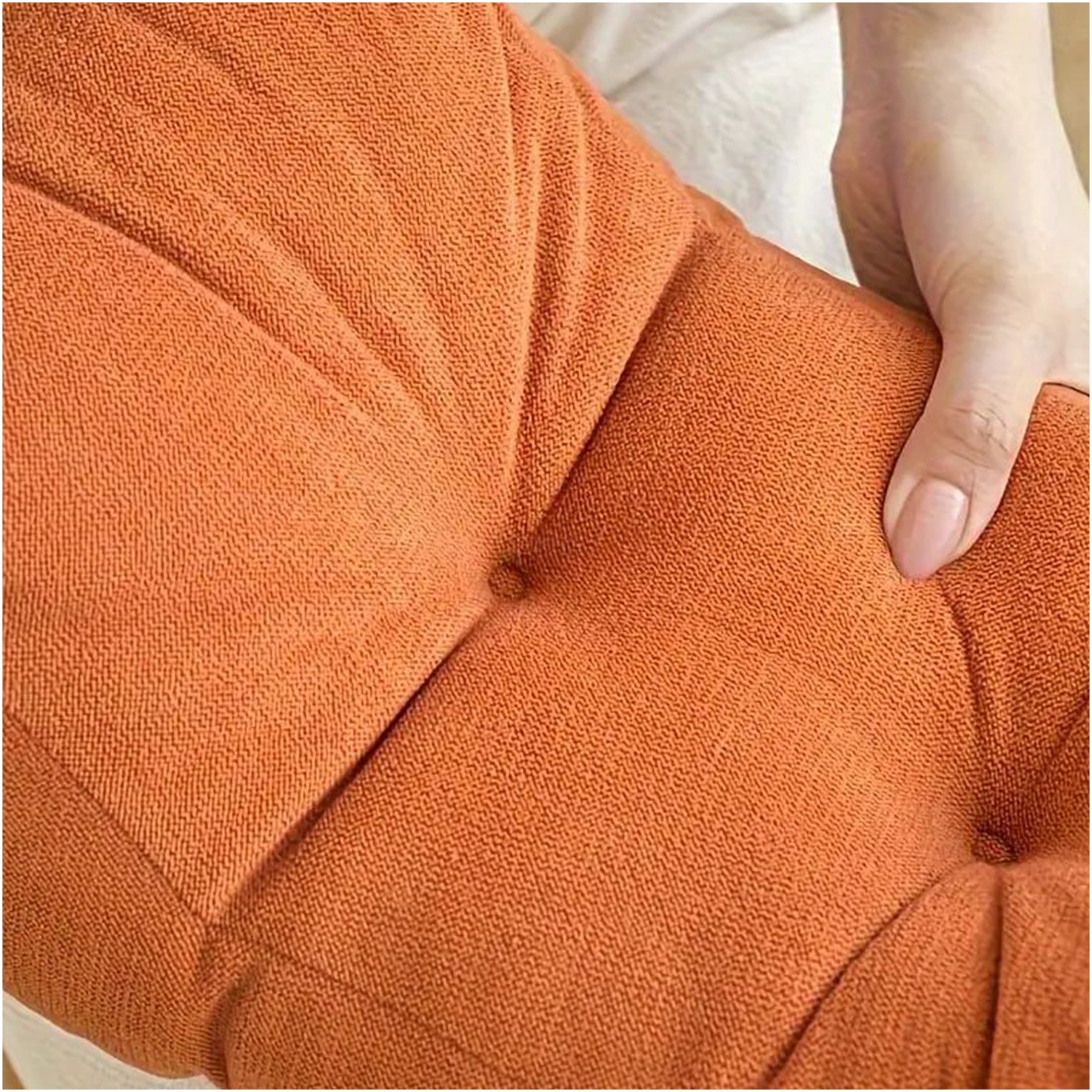 JERFIT Adjustable Loft Cotton Lumbar Support Pillow for Back Pain Relief, Breathable & Hypoallergenic Orange Body Pillow, Machine Washable