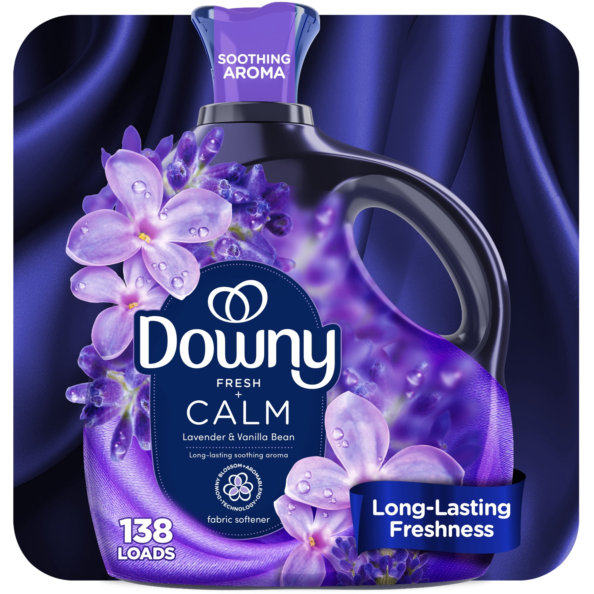 Downy Ultra Soft Liquid Fabric Softener, Calm, Lavender & Vanilla Bean, 93 fl oz, 138 Loads