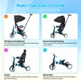 thumbnail image 2 of Ataucjin 7 in 1 Baby Tricycle, Foldable Toddler Tricycle with Removable and Adjustable Parent Handle, Toddler Push Bike with Removable Pedal, Canopy, and Guardrail, Tricycle for 12-72 Months（Blue）, 2 of 8