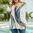 thumbnail image 2 of JULMCOMO Womens Plus Size Tops 2024 4x-5x Long Sleeve Crew Neck Shirts Business Casual Color Block Print Tunics Loose Oversized Graphic Tees Silver 2XL, 2 of 5